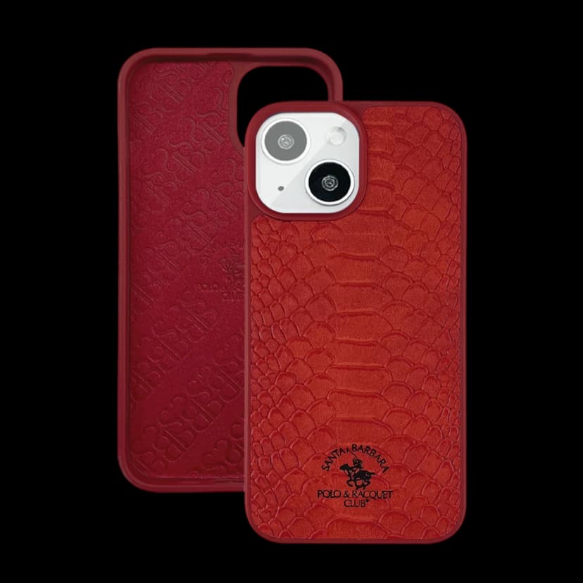 Santa Barbara Polo Racquet Club Apple iPhone 13 Knight Deri Kapak - Kırmızı