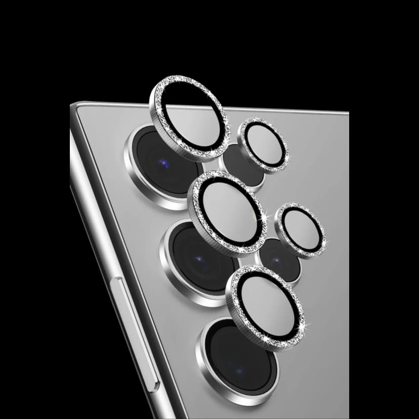 Uniq Samsung Galaxy S24 Ultra Optix Simli Alüminyum Kamera Lens Koruyucu - Beyaz