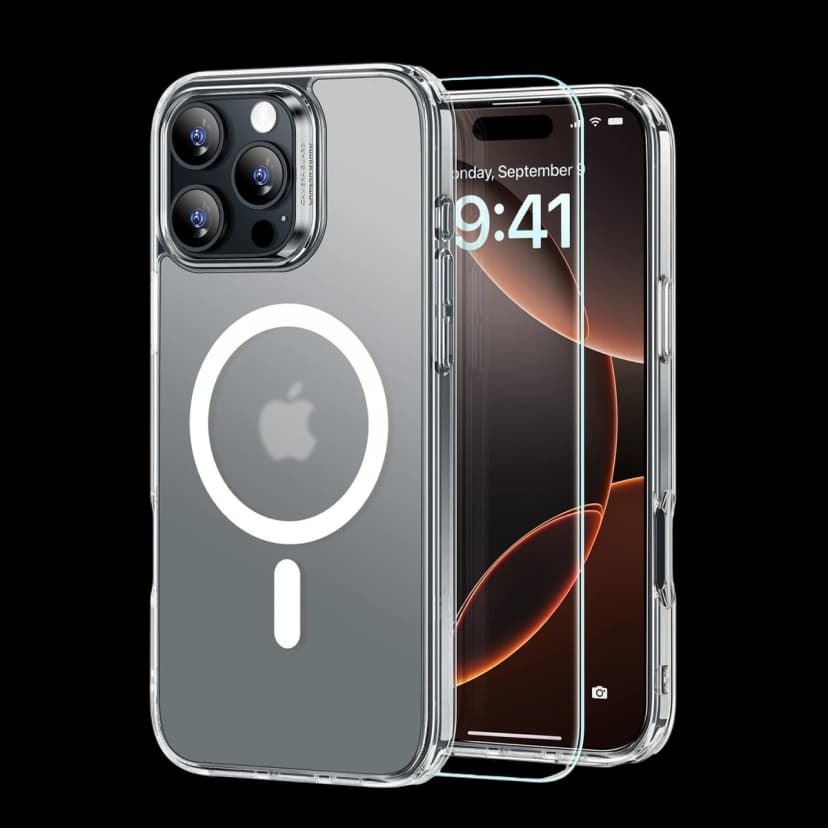 ESR Apple iPhone 16 Pro Max Classic Hybrid Magsafe Kapak + Cam Hediyeli Set - Buzlu Şeffaf