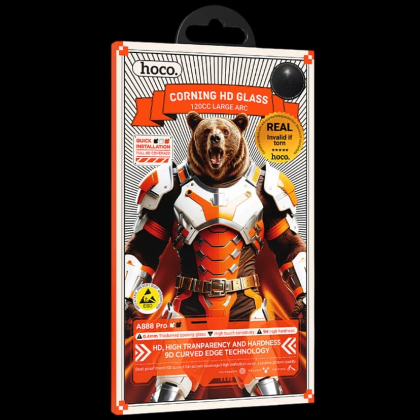 Hoco. Apple iPhone 17 Pro Bear Shield Corning Cam Ekran Koruyucu - Siyah