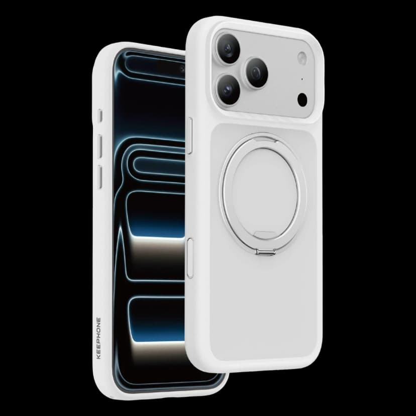 Keephone Apple iPhone 17 Pro Omega Magsafe Standlı Kapak - Beyaz