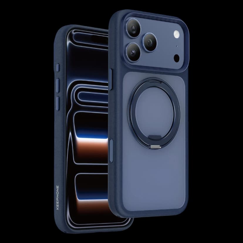 Keephone Apple iPhone 17 Pro Omega Magsafe Standlı Kapak - Lacivert