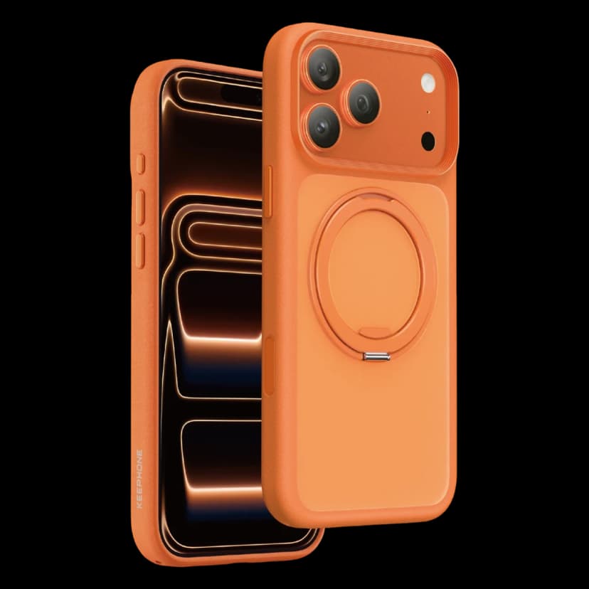 Keephone Apple iPhone 17 Pro Max Omega Magsafe Standlı Kapak - Turuncu