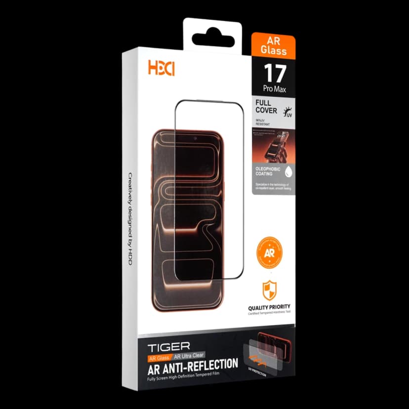 HDD Apple iPhone 17 Pro Tiger AR Cam Ekran Koruyucu - Siyah