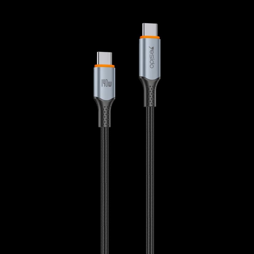 Yesido CA212 1M 140W Type-C to Type-C PPS Destekli Hızlı Şarj Kablosu - Siyah