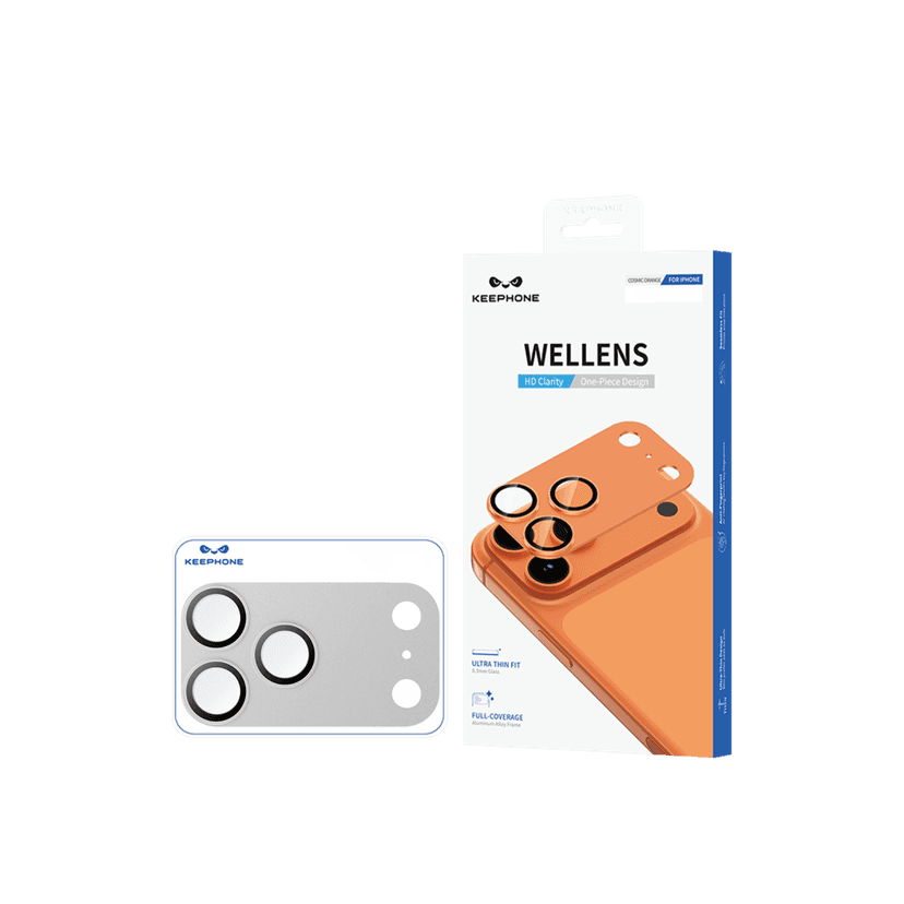 Keephone Apple iPhone 17 Pro Wellens Kamera Lens Koruyucu - Gümüş