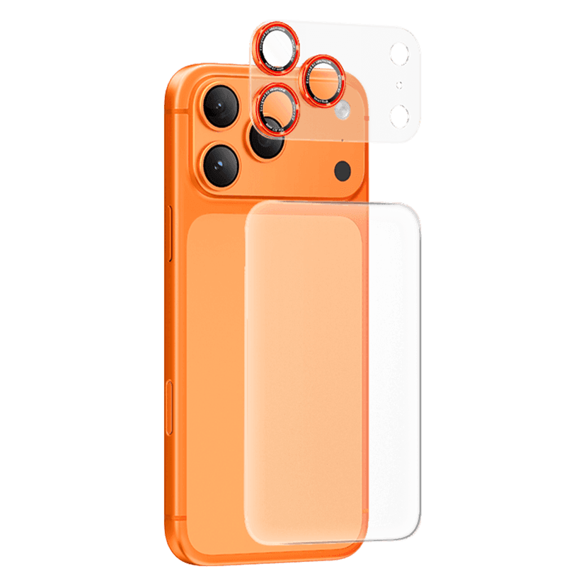 Keephone Apple iPhone 17 Pro Auralens Arka Film Ve Kamera Lens Koruyucu - Turuncu