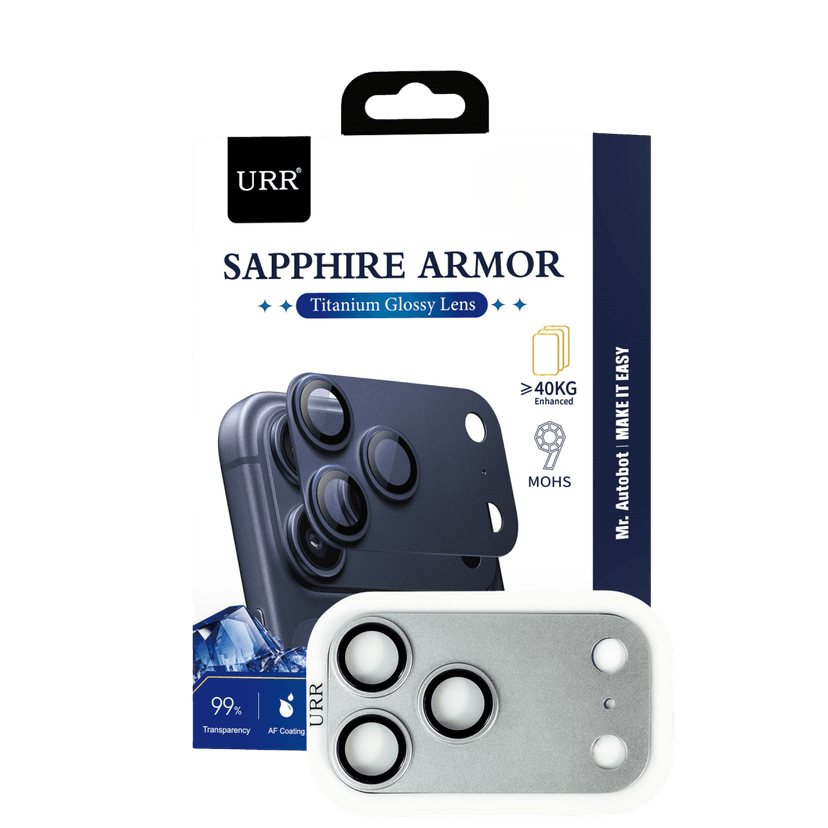 URR Apple iPhone 17 Pro Max Sapphire Armor Kamera Lens Koruyucu - Gümüş