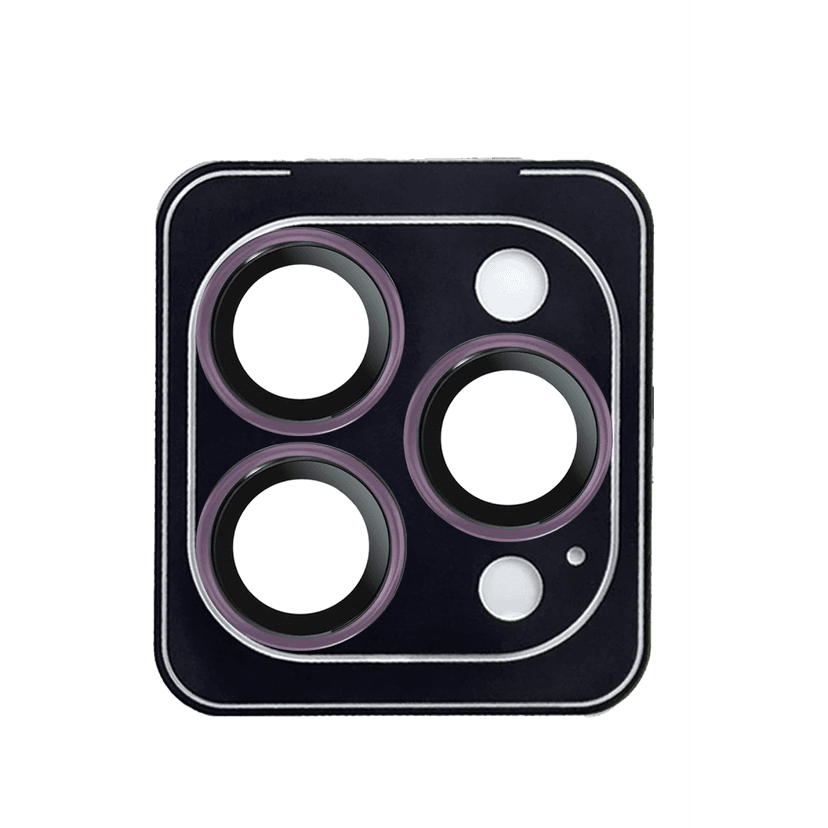 URR Apple iPhone 14 Pro Max Titanium Alloy AR Kamera Lens Koruyucu - Derin Mor