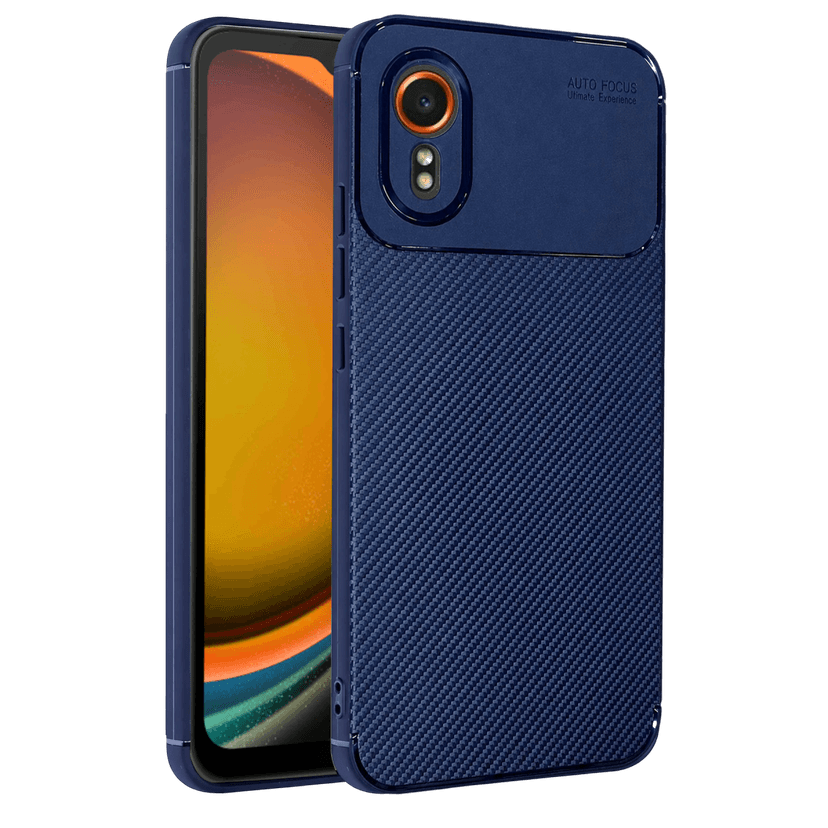 Newface Samsung Galaxy XCover 7 Kılıf Auto Focus Karbon Kapak - Lacivert