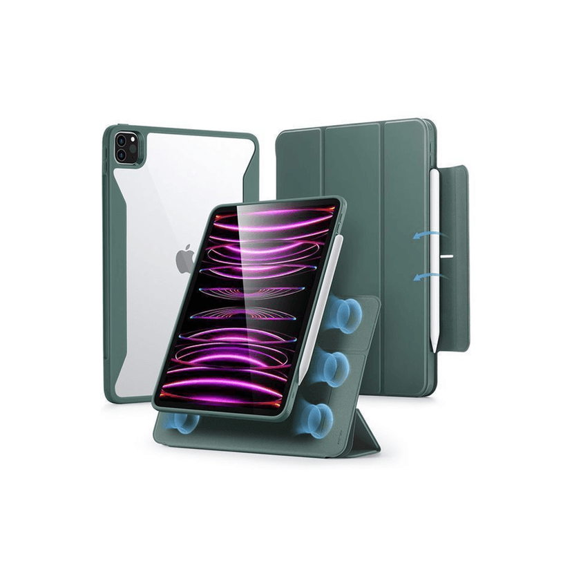 ESR Apple iPad Pro 12.9 (2021) Rebound Hybrid 360 Manyetik Tablet Kılıfı - Yeşil