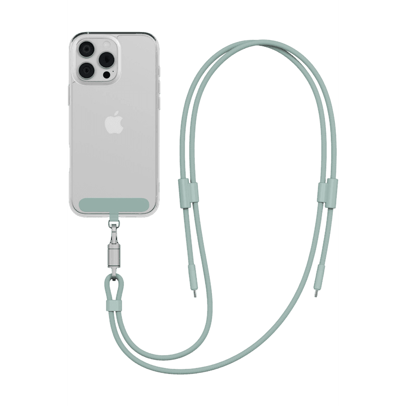 Energea Lasso 240W 1.5M Lanyard Tasarımlı USB-C to USB-C Şarj Kablosu - Yeşil