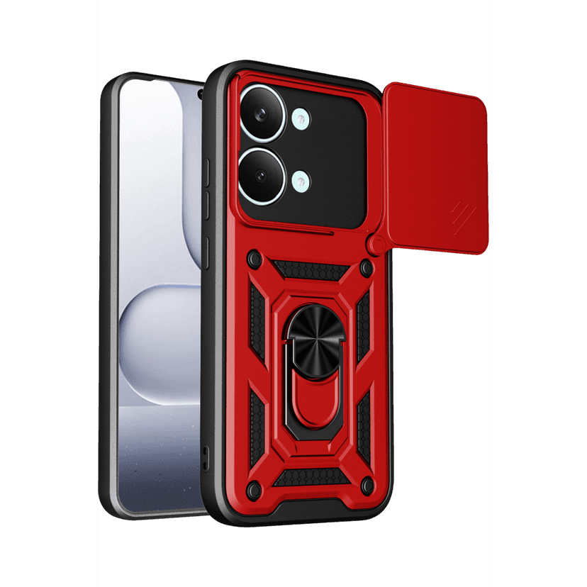 Newface Xiaomi Poco X8 Pro Max Pars Lens Yüzüklü Silikon - Kırmızı