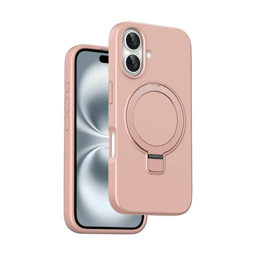 Keephone Apple iPhone 16 Magi Pro Standlı Magsafe Kapak - Pembe