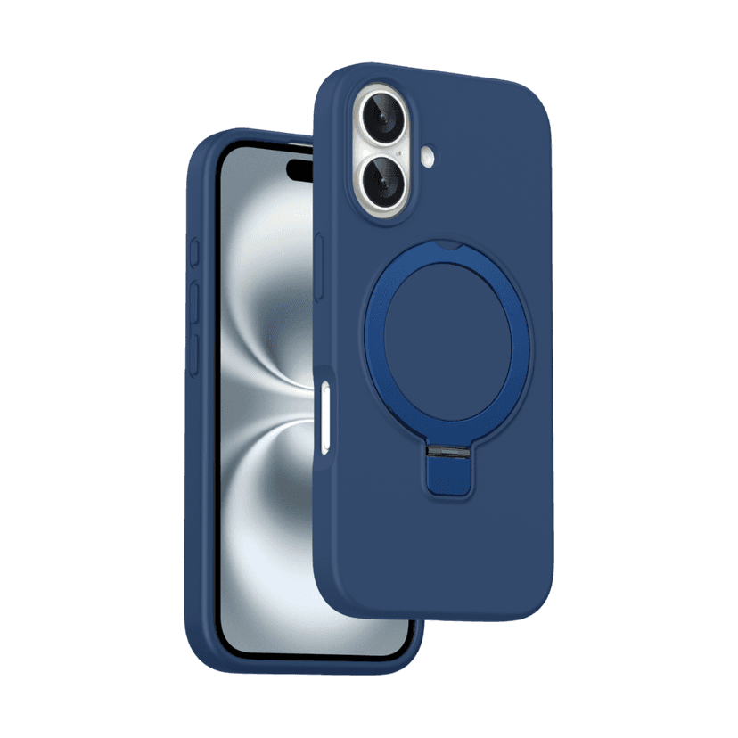 Keephone Apple iPhone 16 Magi Pro Standlı Magsafe Kapak - Mavi