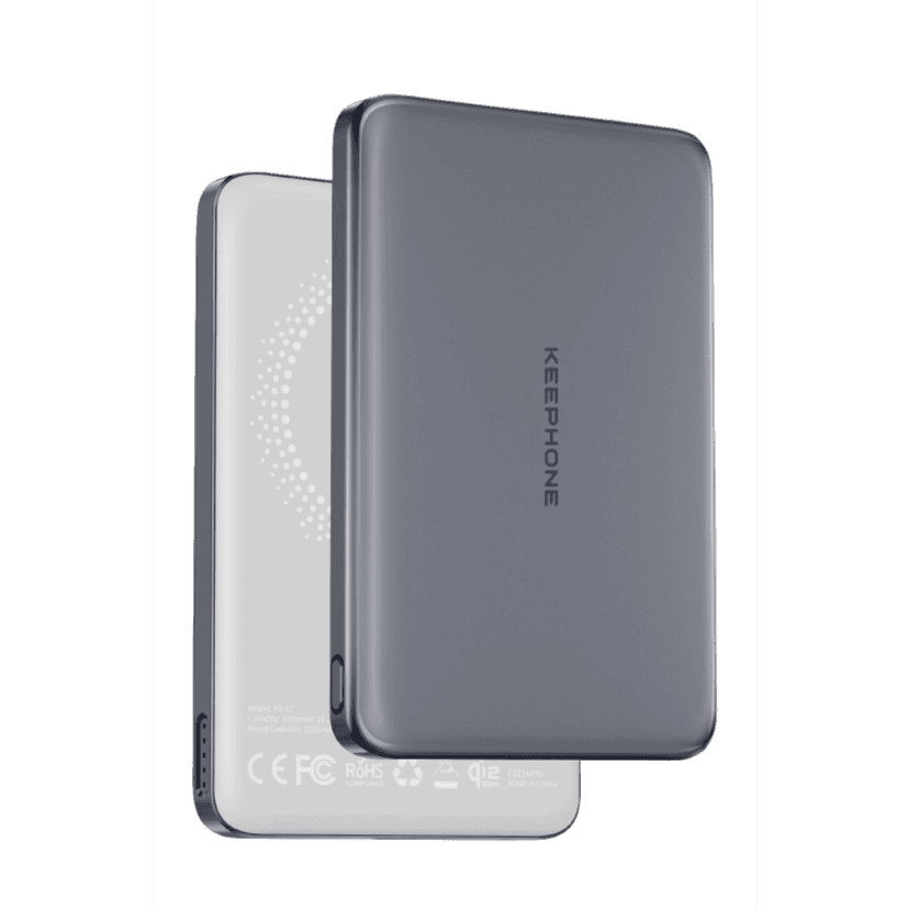 Keephone PB67 Shanks 5.000 mAh 25W Qi2 MagSafe ve Semi Solid Destekli Powerbank - Siyah