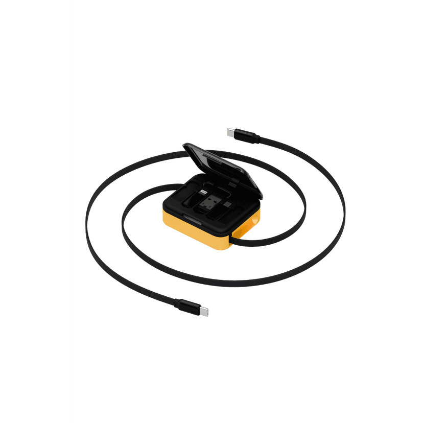 Energea X Bazic GoCharge Loop 5in1 Çoklu Dönüştürücülü Şarj Kablosu Seti - Sarı
