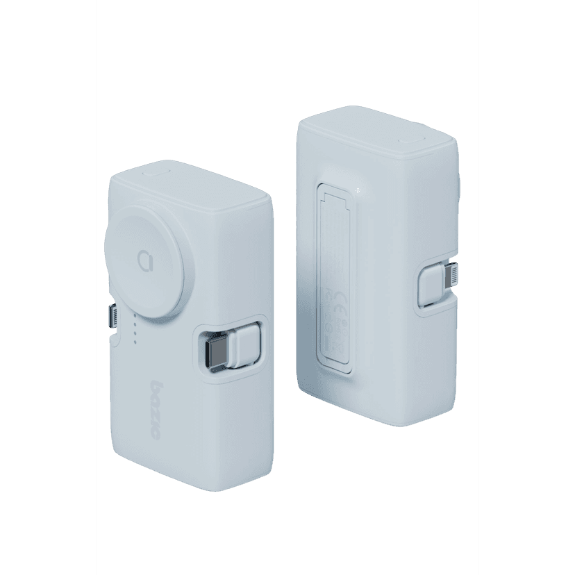 Energea x Bazic GoPower Koda 5000mAh 3in1 Lightning ve Apple Watch Destekli Katlanabilir Powerbank - Mavi