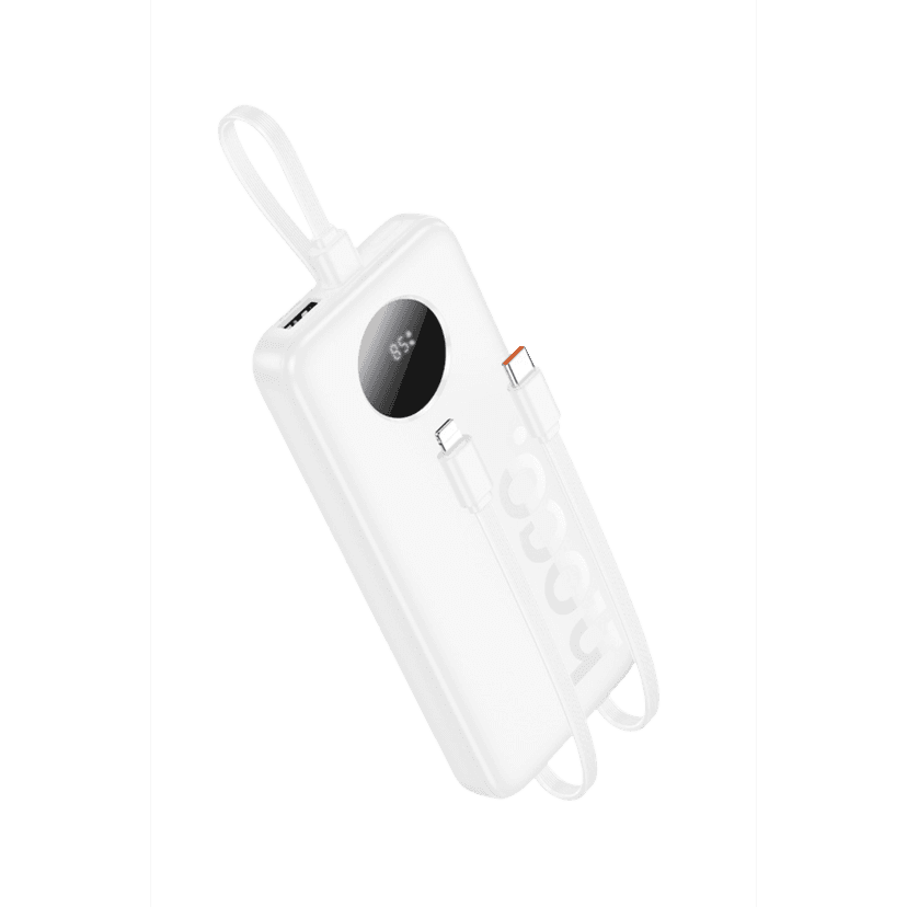 Hoco. J132 Sabio 10.000mAh PD20W Dahili 3 Kablolu Hızlı Şarj Powerbank - Beyaz