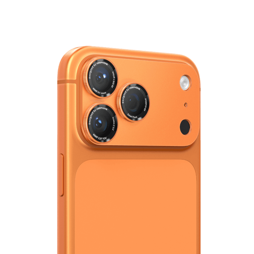 Keephone Apple iPhone 17 Pro Axion Kamera Lens Koruyucu - Turuncu