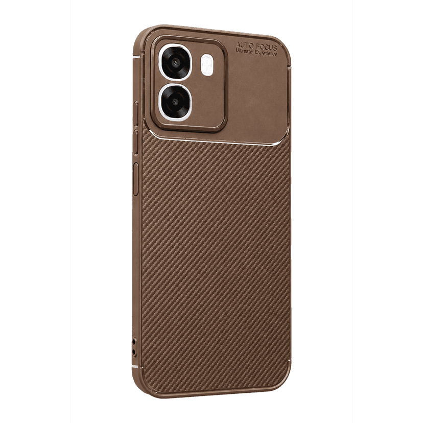 Newface Oppo Oppo A6T 5G Auto Focus Karbon Kapak - Kahverengi
