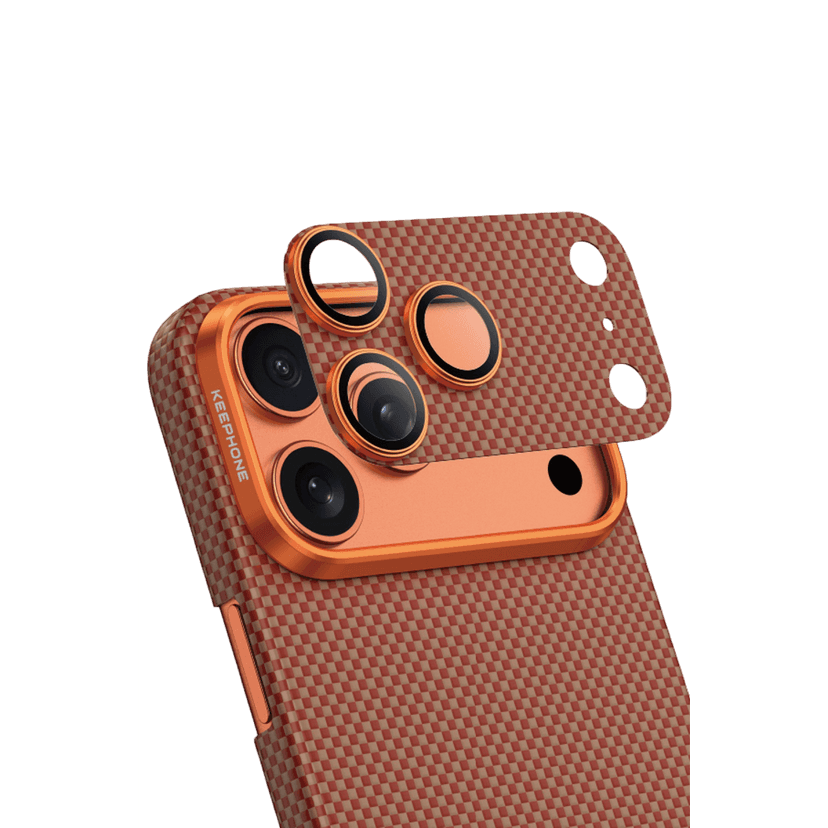 Keephone Apple iPhone 17 Pro Max Kevlar Kamera Lens - Turuncu