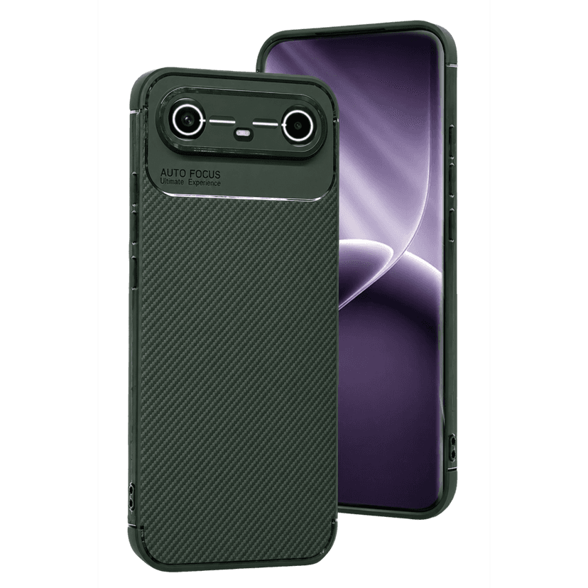 Newface Tecno Spark Slim 5G Auto Focus Karbon Kapak - Koyu Yeşil