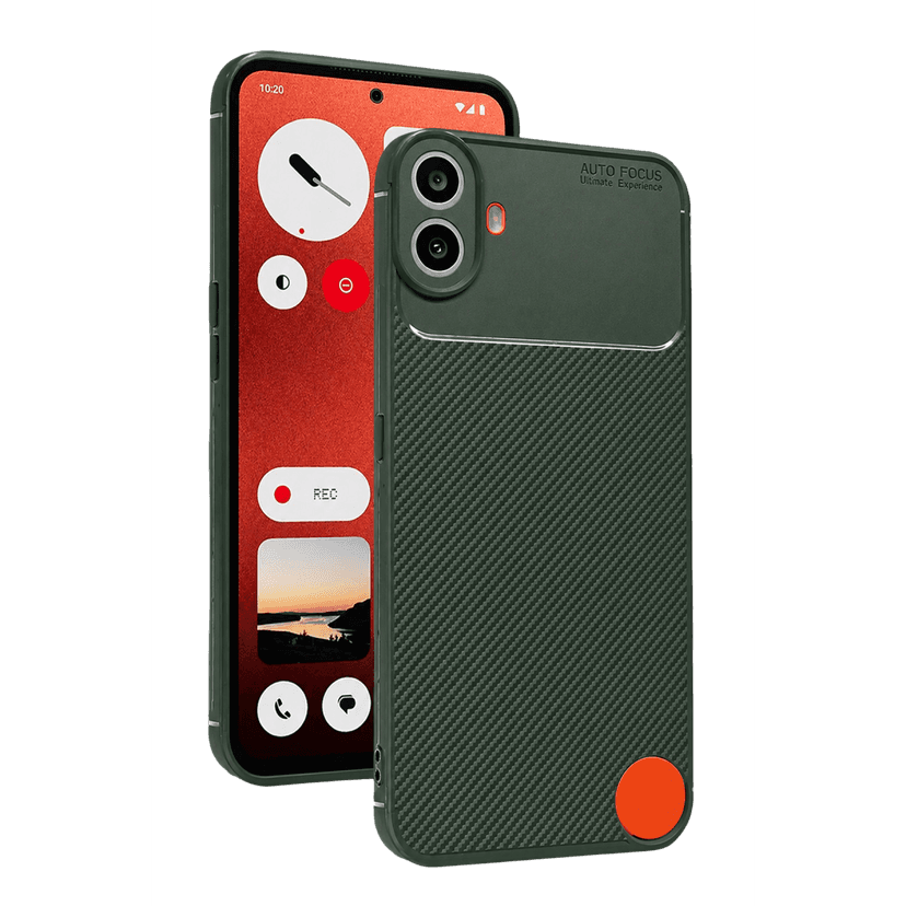 Newface Nothing Phone Nothing CMF Phone 1 Auto Focus Karbon Kapak - Yeşil