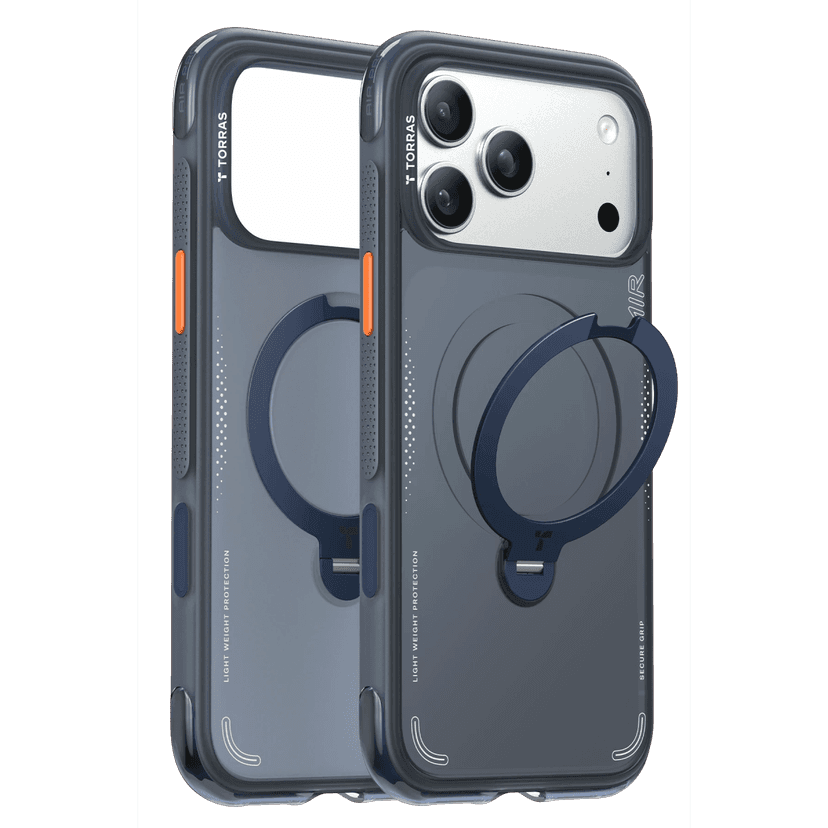 Torras Apple iPhone 18 Pro Ostand Q3 Air Standlı Magsafe Kapak - Lacivert