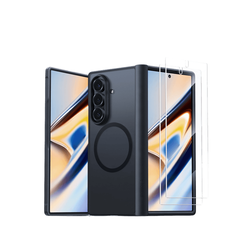Torras Samsung Galaxy Z Fold 8 Ultra 2 Adet Ekran Koruyuculu Guardian Magsafe Kılıf - Siyah