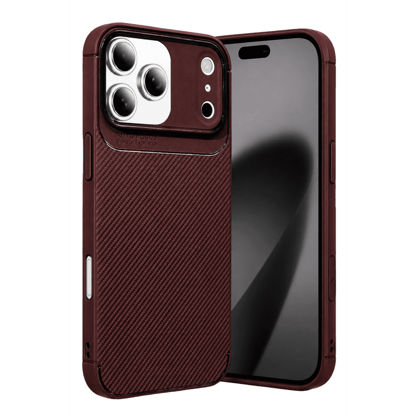 Newface Apple iPhone 17 Pro Max Auto Focus Karbon Kapak - Bordo