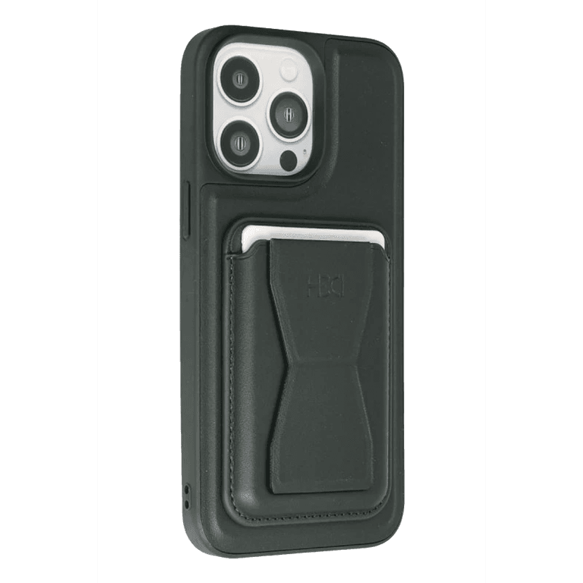 HDD Apple iPhone 14 Pro Kılıf HD Deri Luxury Magnet Kartvizitli Kapak - Koyu Yeşil