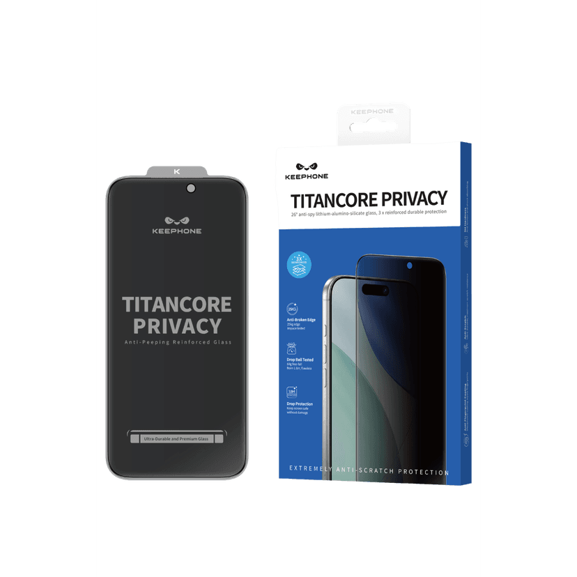 Keephone Apple iPhone 18 Pro Max Titancore Hayalet Cam Ekran Koruyucu - Siyah