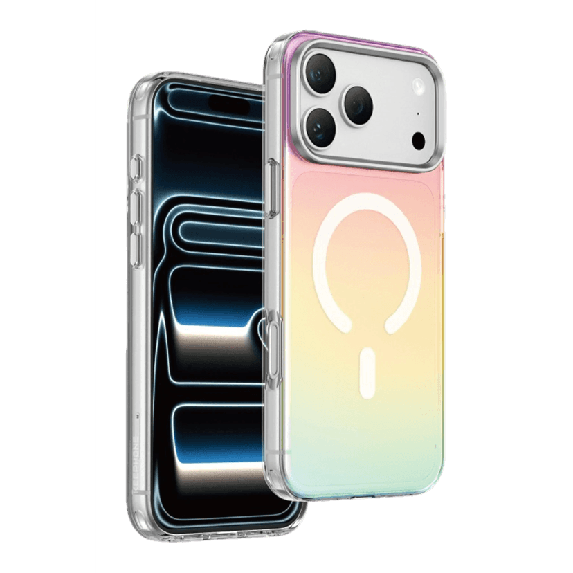 Keephone Apple iPhone 18 Pro Rainbow Magsafe Kapak - Gümüş