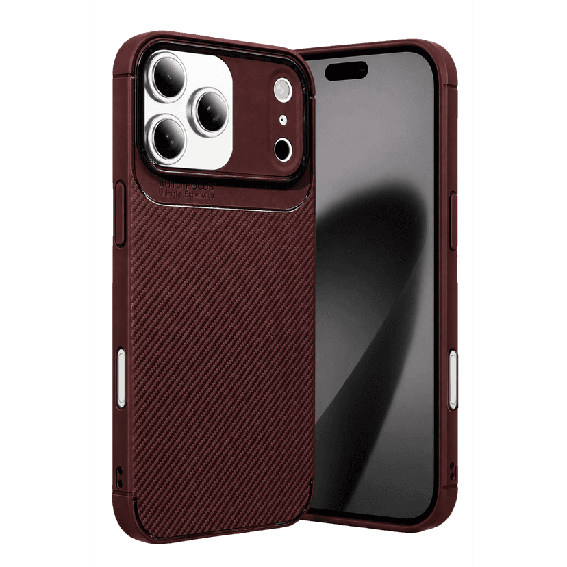 Newface Apple iPhone 17 Pro Auto Focus Karbon Kapak - Bordo