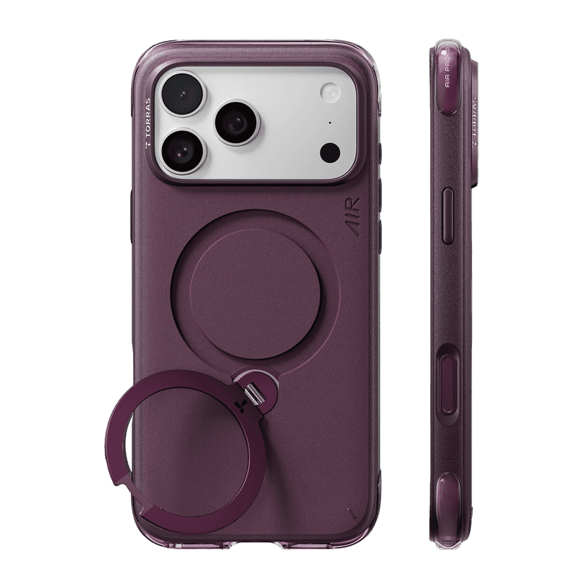 Torras Apple iPhone 18 Pro Max Q3 Air Essential Standlı Magsafe Kapak - Bordo