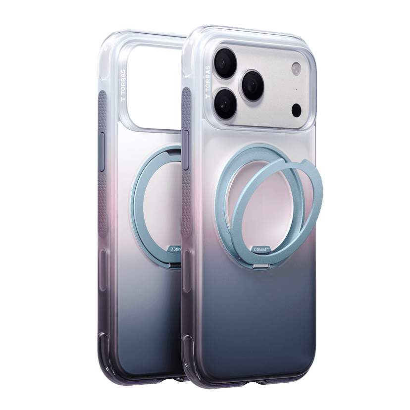 Torras Apple iPhone 18 Pro O3 Air Gradient Standlı Magsafe Kapak - Sierra Dusk