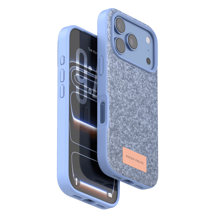 Onegif Apple iPhone 18 Pro Max Bright Simli Kapak - Mavi
