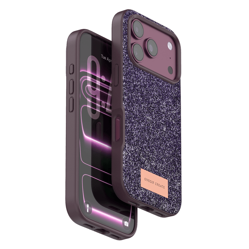 Onegif Apple iPhone 18 Pro Max Bright Simli Kapak - Bordo