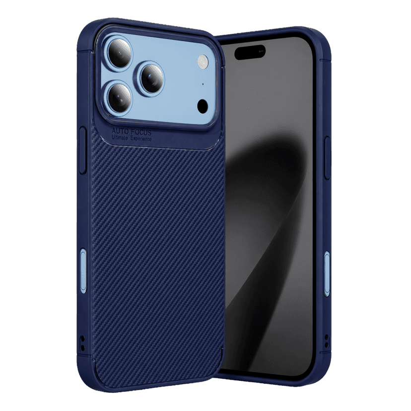 Newface Apple iPhone 18 Pro Max Auto Focus Karbon Kapak - Lacivert