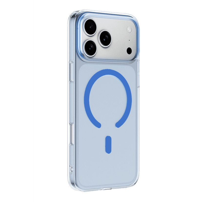 Newface Apple iPhone 18 Pro Max Combo Sert Şeffaf Magsafe Kapak - Açık Mavi