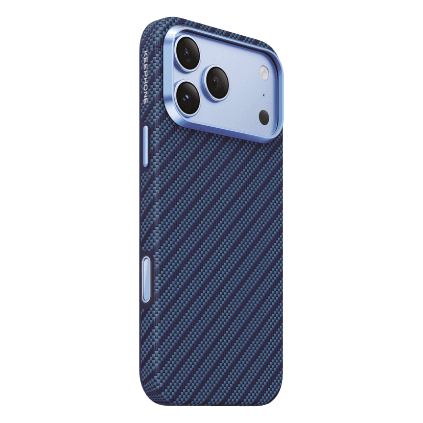 Keephone Apple iPhone 18 Pro Max Mono Aramid Fiber Magsafe Kapak - Koyu Mavi