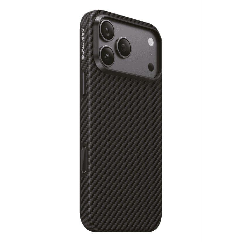 Keephone Apple iPhone 18 Pro Max Mono Aramid Fiber Magsafe Kapak - Black Twill