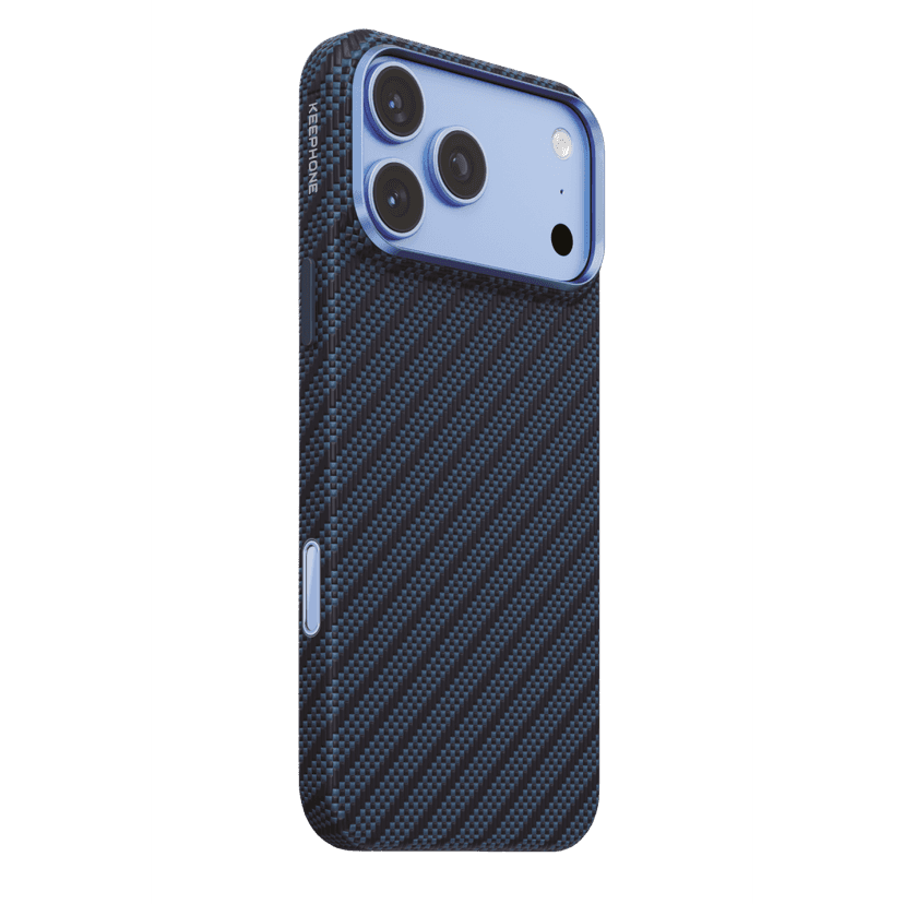 Keephone Apple iPhone 18 Pro Max Titan Aramid Fiber Magsafe Kapak - Lacivert