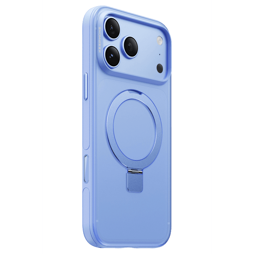 Keephone Apple iPhone 18 Pro Magico Standlı Magsafe Kapak - Açık Mavi