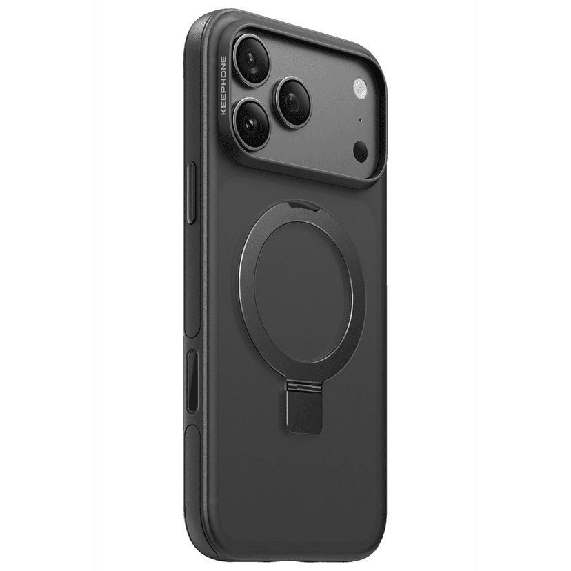 Keephone Apple iPhone 18 Pro Magico Standlı Magsafe Kapak - Siyah