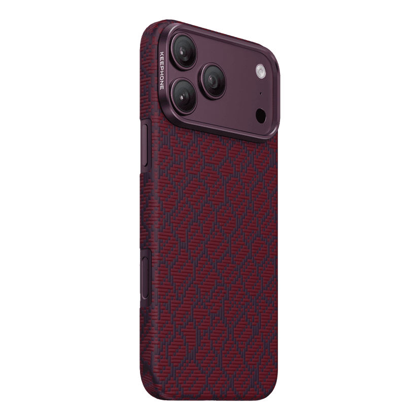 Keephone Apple iPhone 18 Pro Drakon Aramid Magsafe Kapak - Bordo