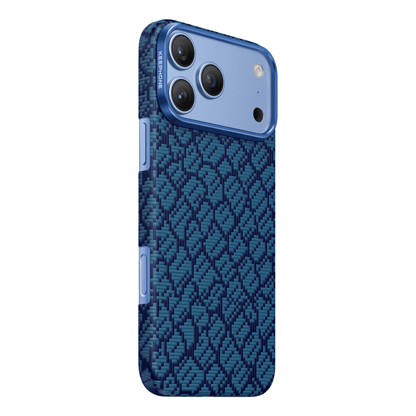Keephone Apple iPhone 18 Pro Max Drakon Aramid Magsafe Kapak - Koyu Mavi