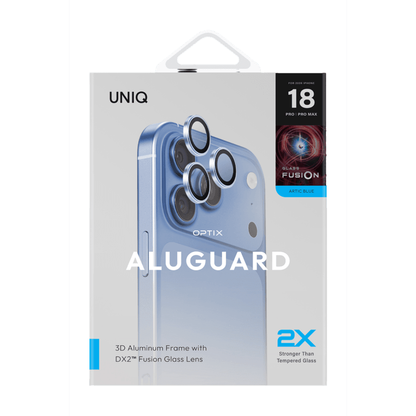 Uniq Apple iPhone 18 Pro Max Optix Aluguard Kamera Lens Koruyucu - Açık Mavi