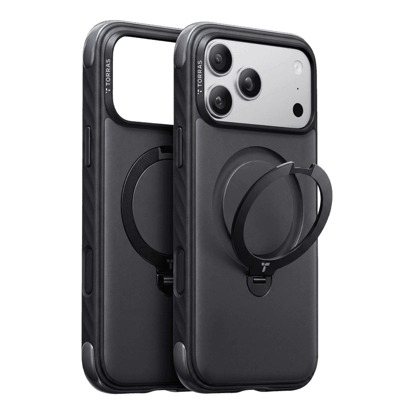 Torras Apple iPhone 18 Pro Max Ostand Q3 Rugg Standlı Magsafe Kapak - Siyah